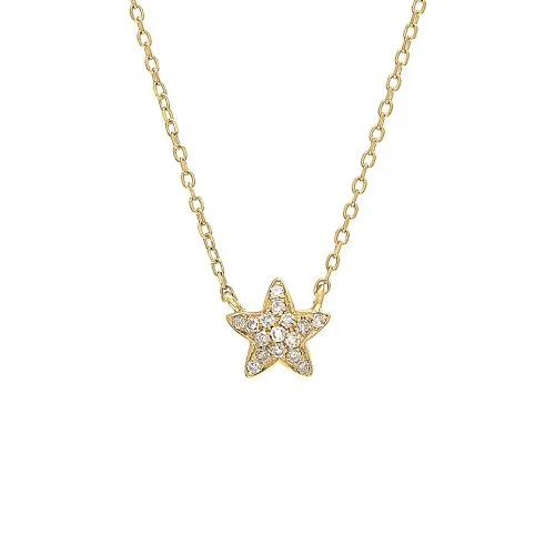 unique zodiac constellation necklace 14K Yellow Gold Petite Star Diamond Necklace