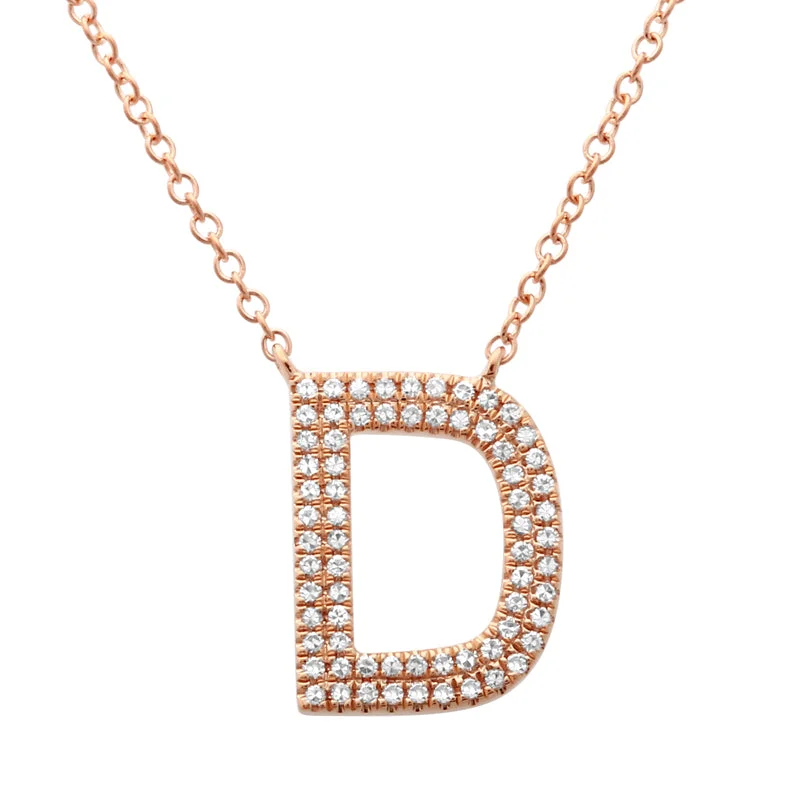 delicate pearl bracelet 14K Rose Gold Diamond Double Row Initial Necklace
