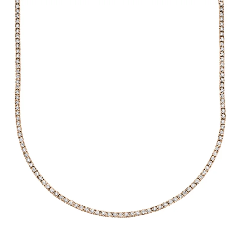 boho shell beaded anklet 14K Rose Gold Diamond Small Tennis Necklace