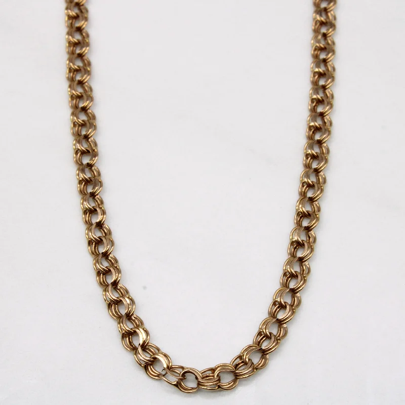 vintage diamond drop necklace 14k Rose Gold Unique Link Necklace | 21" |