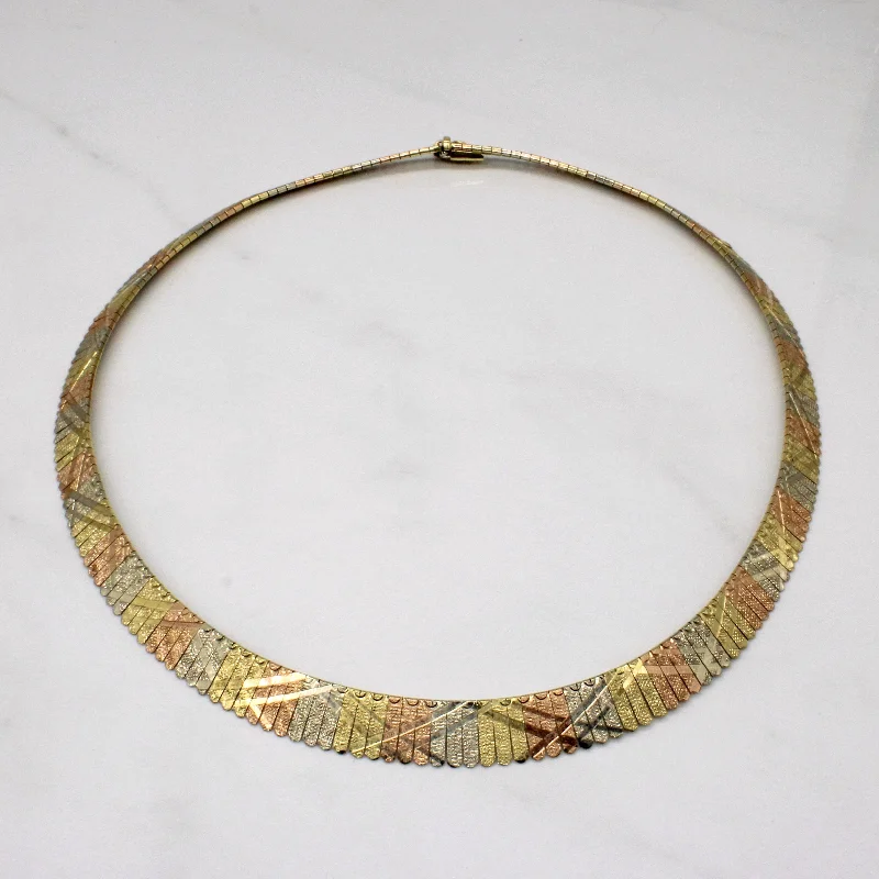 black pearl earrings classic 14k Tri Tone Gold Necklace | 17" |