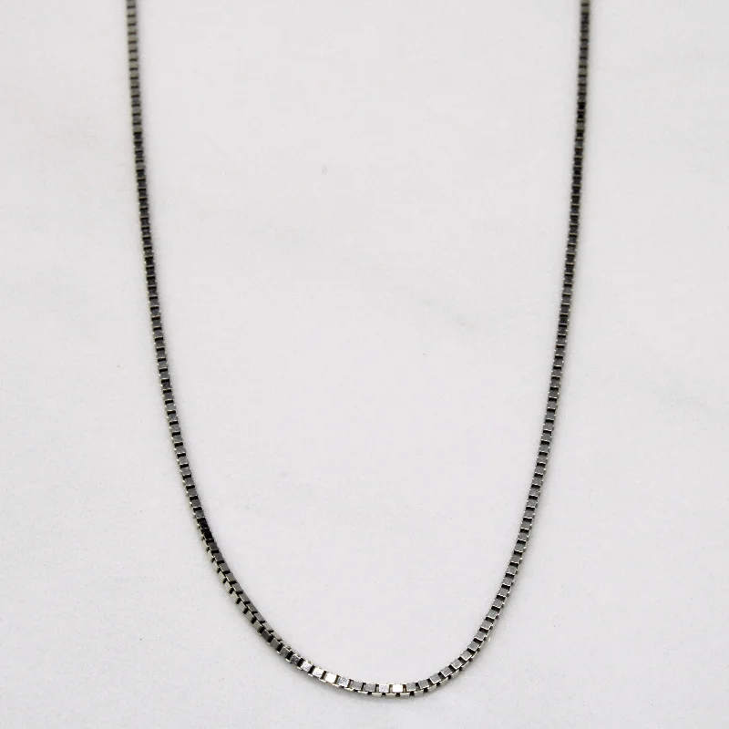 14k gold nose ring hoop 14k White Gold Box Link Chain | 18" |