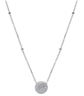 birthstone stacking rings set 14K White Gold Diamond By The Yard + Pave Pendant