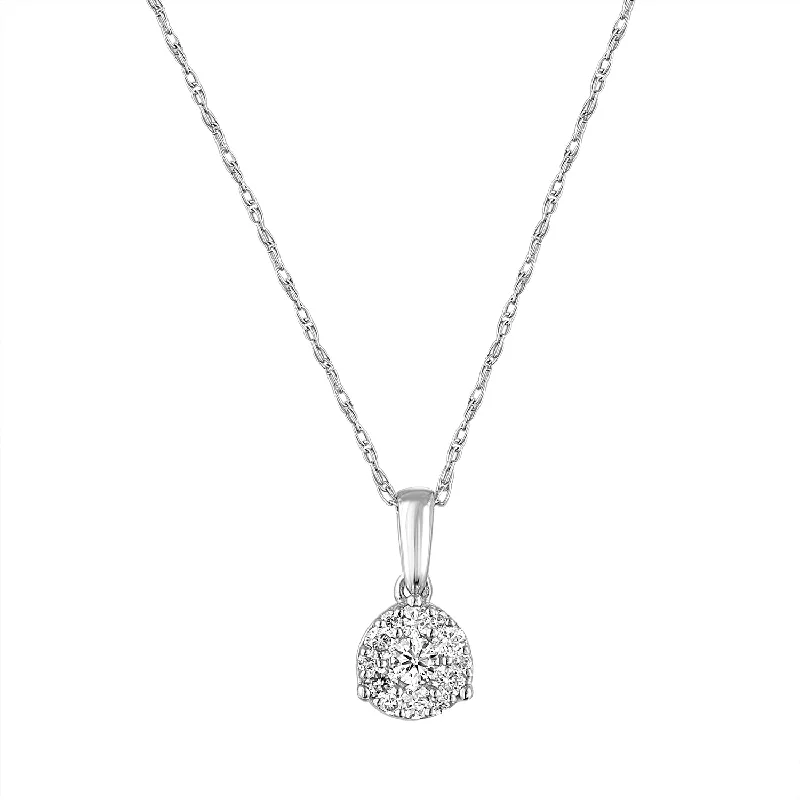 rose gold ring with diamonds 14K White Gold Diamond Cluster Small Necklace