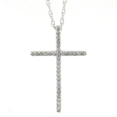 pearl and gold chain earrings 14K White Gold Diamond Cross Necklace