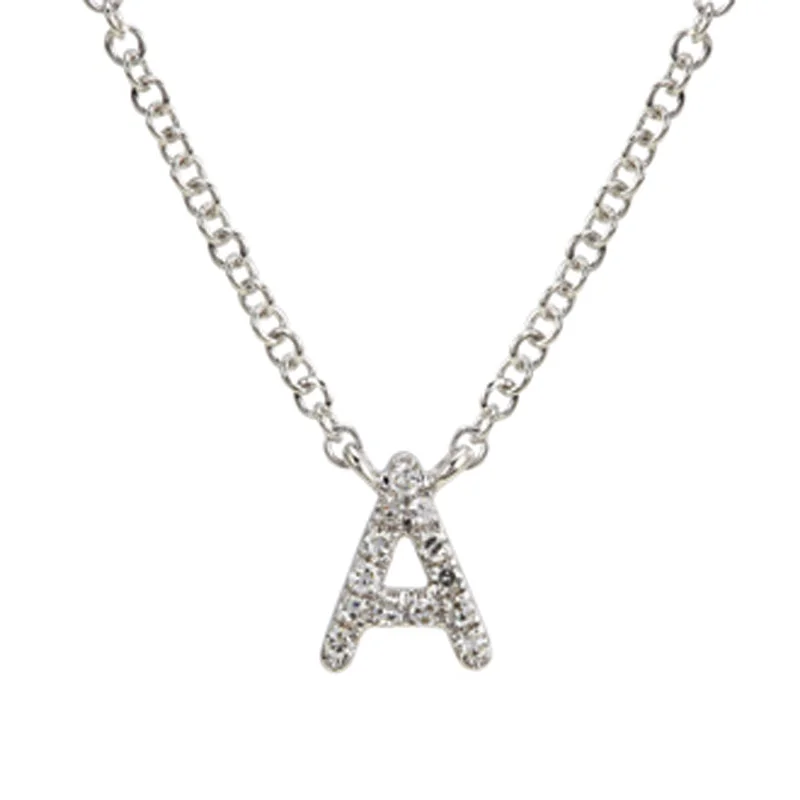 vintage turquoise pendant necklace 14K White Gold Diamond Initial Necklace