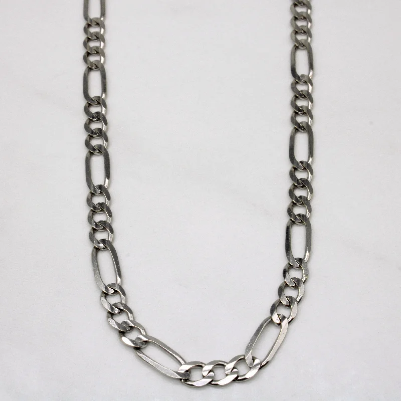 gold-plated figaro chain 14k White Gold Figaro Link Chain | 24" |