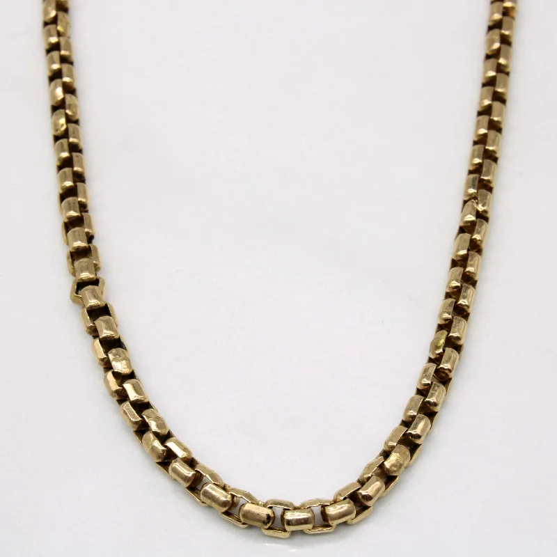 bold statement cuff bracelet 14k Yellow Gold Box Link Chain | 24" |