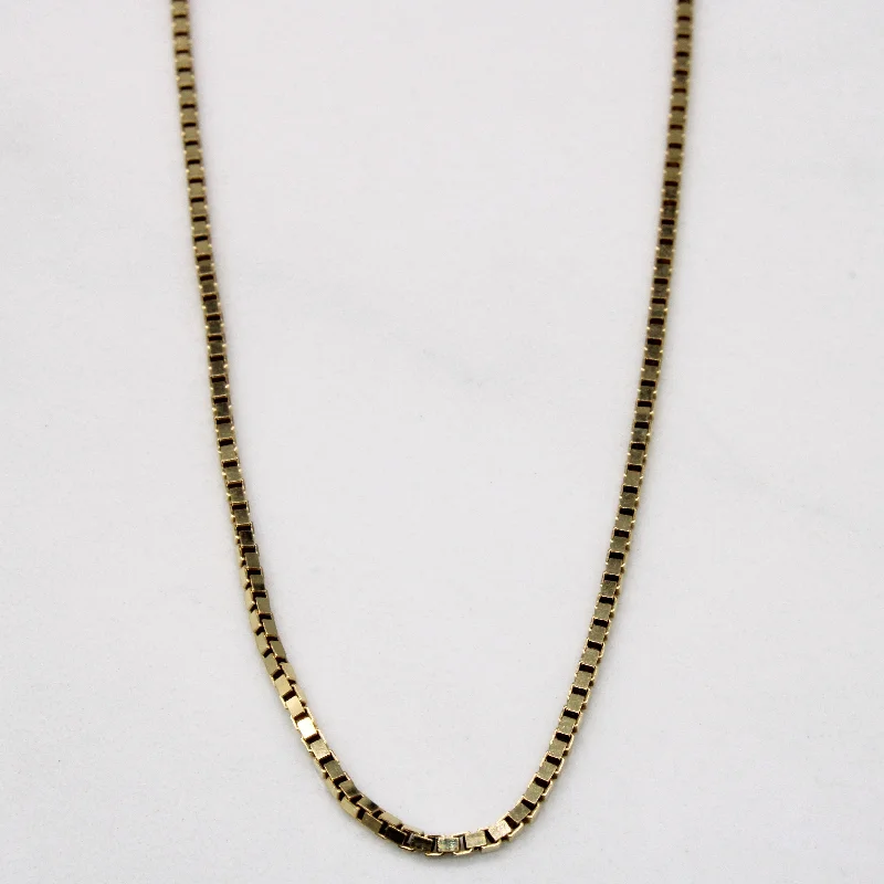 personalized couples ring engraved 14k Yellow Gold Box Link Chain | 22" |