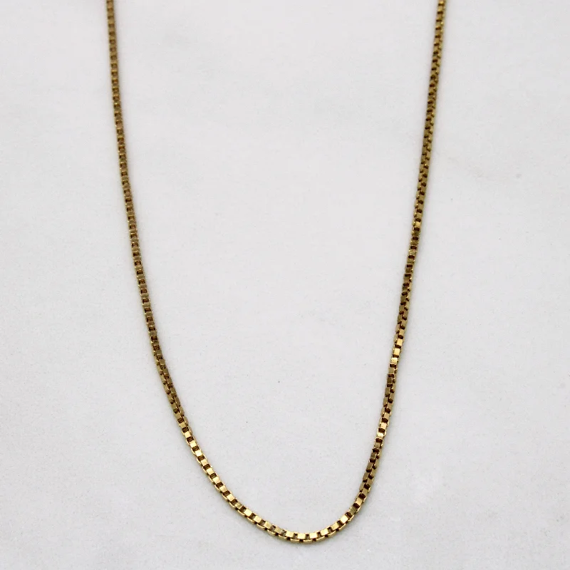 handcrafted crystal quartz ring 14k Yellow Gold Box Link Chain | 20" |