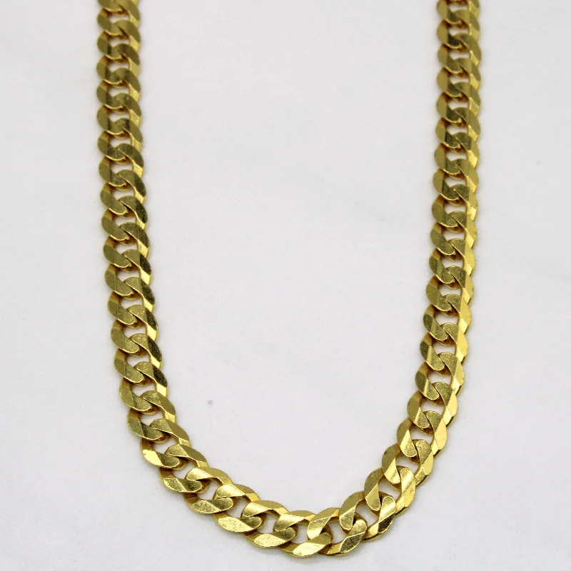 personalized gold bar necklace 14k Yellow Gold Curb Link Chain | 20" |