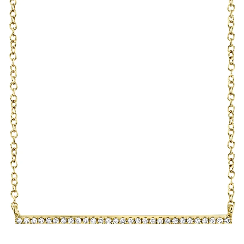 celestial moon and star bracelet 14K Yellow Gold Diamond Bar Necklace