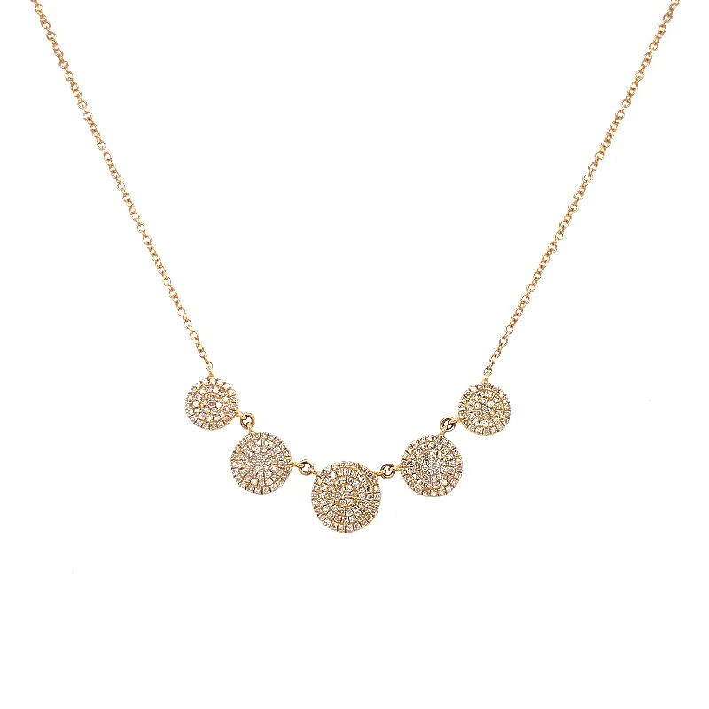 modern geometric earrings gold 14K Yellow Gold Diamond Disc Necklace