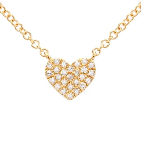 vintage rose gold engagement ring 14K Yellow Gold Diamond Heart Necklace