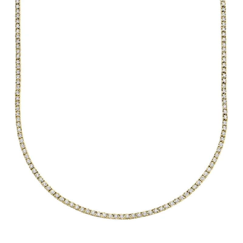 unique silver branch ring 14K Yellow Gold Diamond Small Tennis Necklace