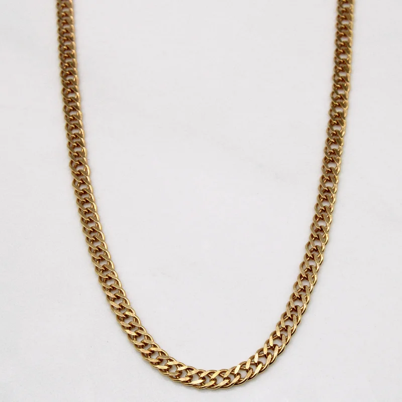 vintage-style floral brooch 14k Yellow Gold Double Curb Link Chain | 18" |