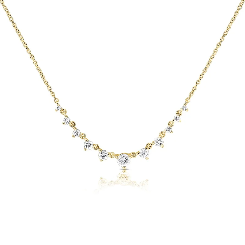 luxury diamond eternity ring 14K Yellow Gold Graduating Diamond Necklace