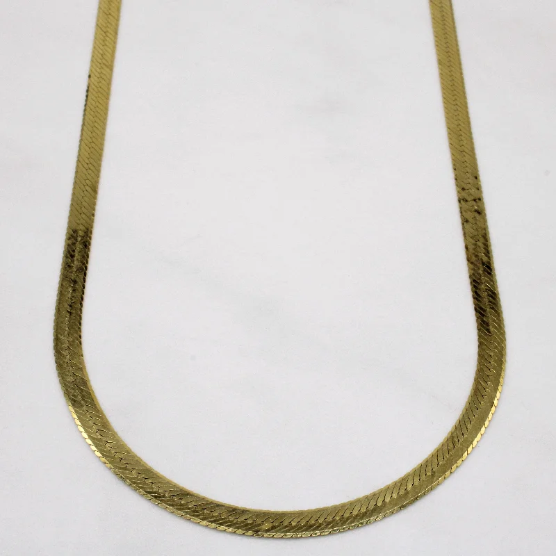 yellow sapphire engagement ring 14k Yellow Gold Herringbone Chain | 18" |