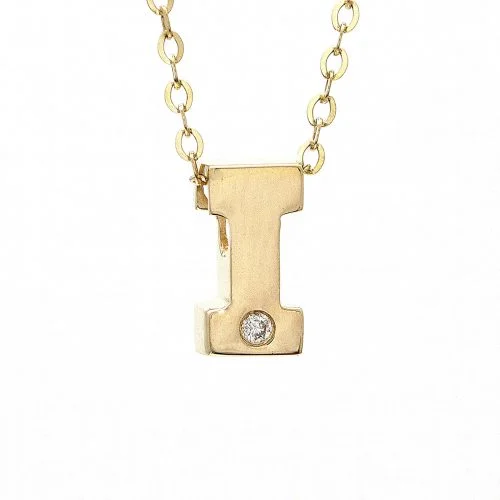 vintage emerald cocktail ring 14K Yellow Gold Initial "I" With Diamond Necklace