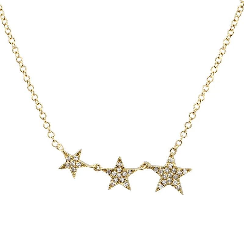 silver feather charm necklace 14K Yellow Gold Mini Graduating Star Necklace