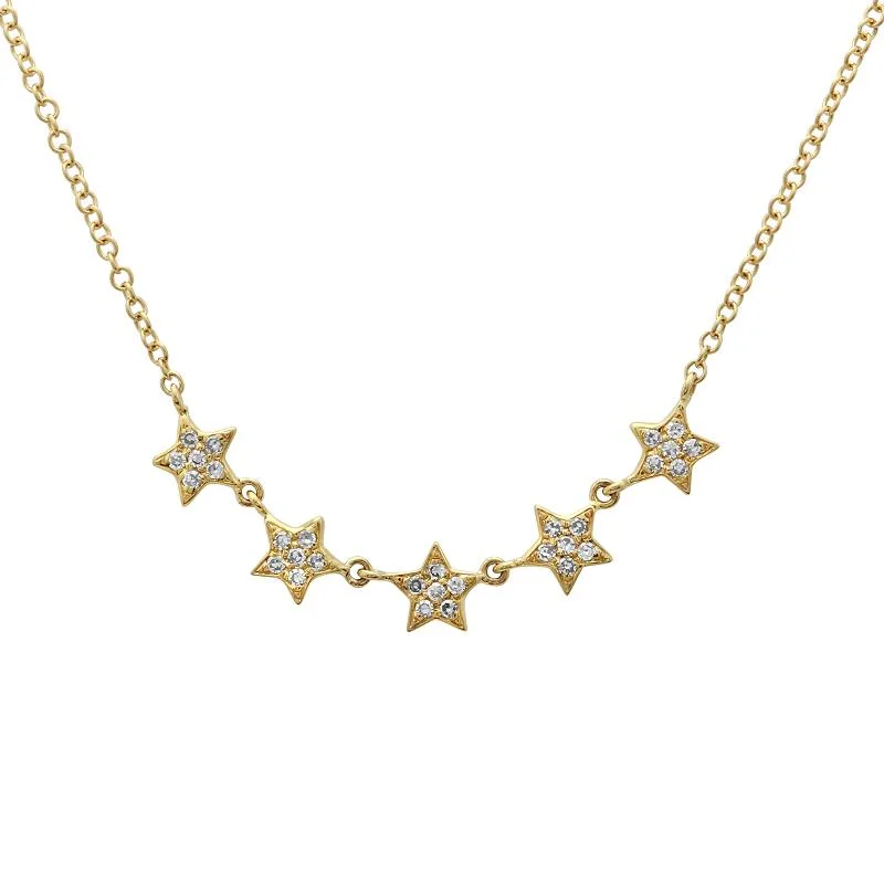boho gemstone anklet 14k Yellow Gold Mini Stars Necklace