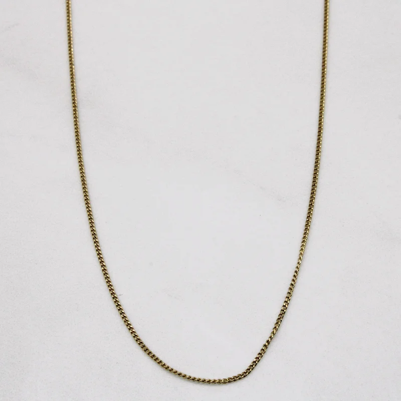 elegant art deco necklace 14k Yellow Gold Curb Chain | 19" |