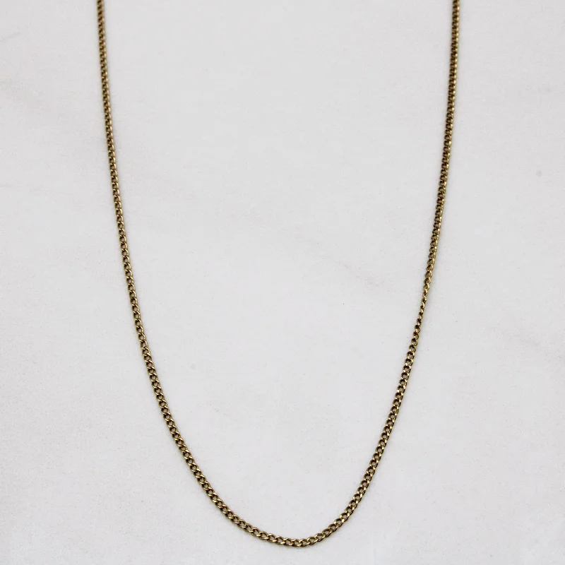 classic cubic zirconia pendant 14k Yellow Gold Cable Chain | 18" |
