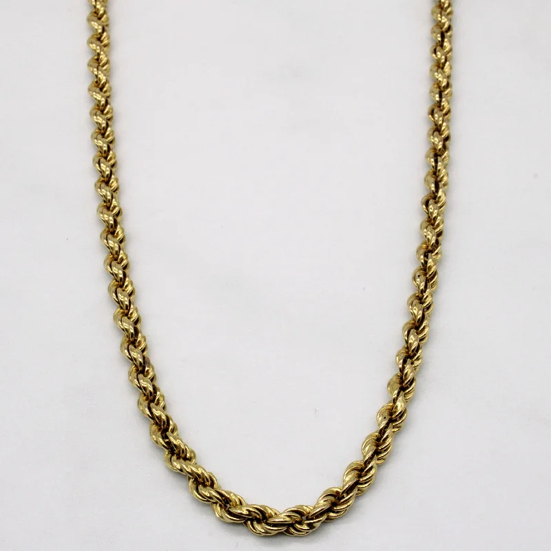 wedding anniversary diamond ring 14k Yellow Gold Rope Link Chain | 26" |