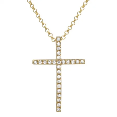white opal engagement ring 14K Yellow Gold Small Cross Pendant