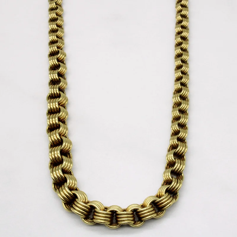 handcrafted filigree ring silver 14k Yellow Gold Unique Link Chain | 17" |