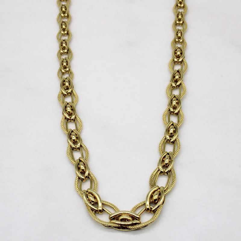 unique gemstone necklace handmade 14k Yellow Gold Unique Link Chain | 18" |