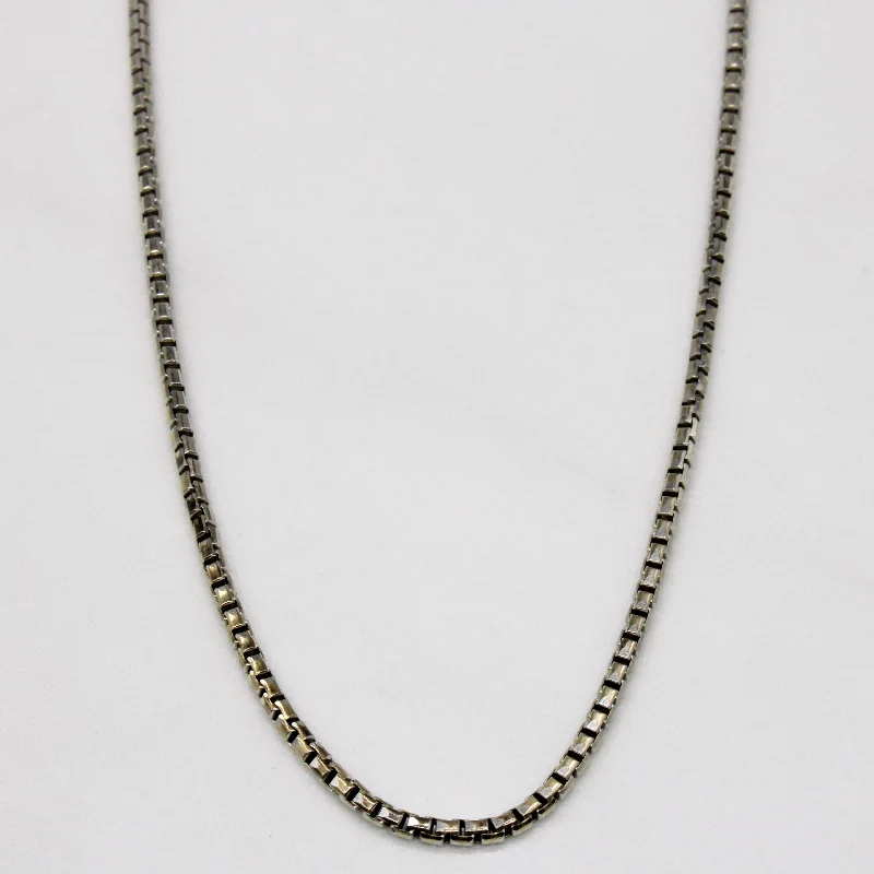 unique blue topaz ring 18k White Gold Box Link Chain | 20" |