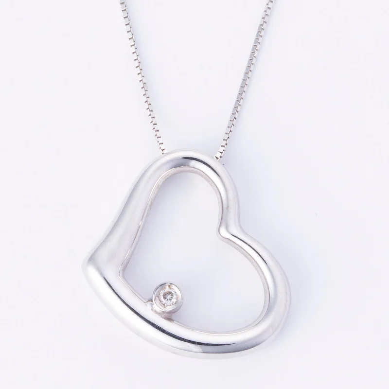 hammered gold signet ring 18k White Gold Diamond Necklace | 0.01ct | 16"