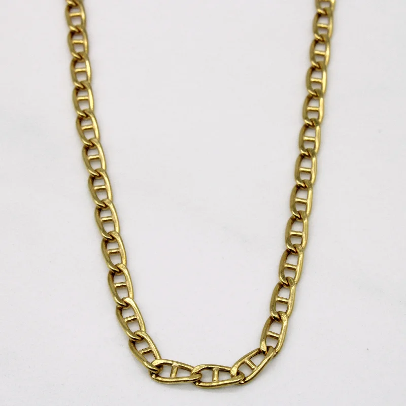 handcrafted gemstone pendant 18k Yellow Gold Anchor Link Chain | 24" |