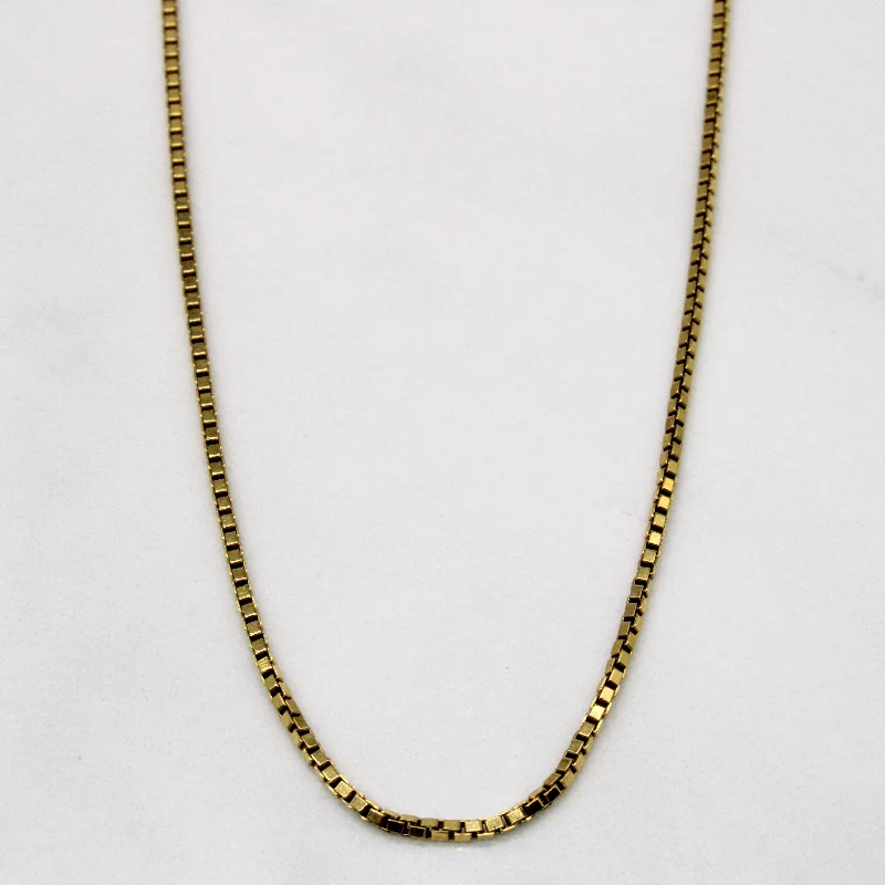 handcrafted filigree ring silver 18k Yellow Gold Box Link Chain | 18" |