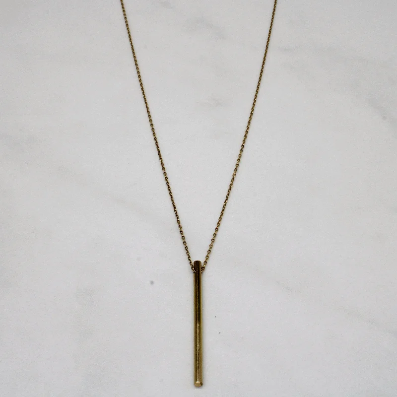 wedding anniversary diamond ring 18k Yellow Gold Colum Pendant & Necklace | 18" |