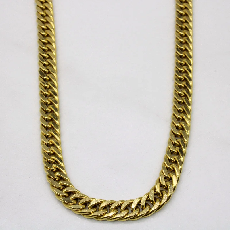 double-layered choker necklace 18k Yellow Gold Cuban Link Chain | 20" |