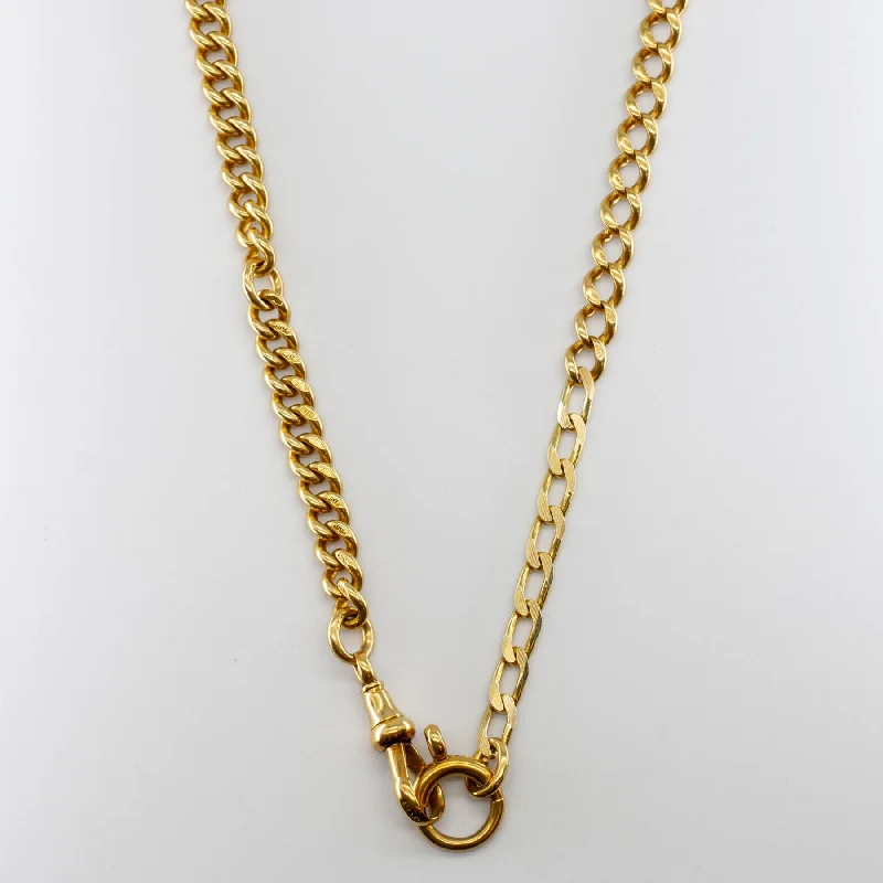 classic wedding set with diamonds Victorian Watch Chain 18k Yellow Gold Curb Chain | 18" |