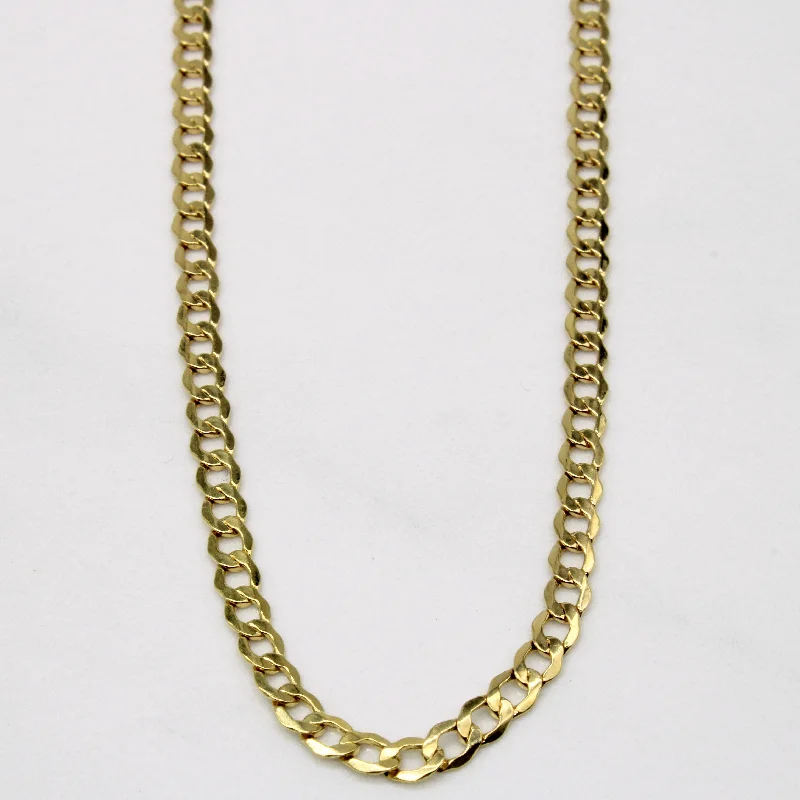 handcrafted silver cross pendant 18k Yellow Gold Curb Link Chain | 20" |