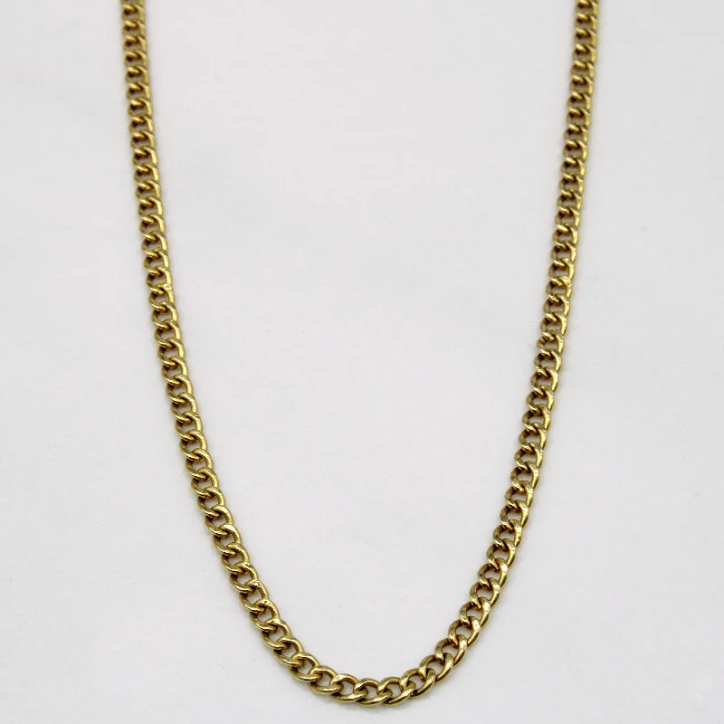 statement gemstone necklace handmade 18k Yellow Gold Curb Link Chain | 20" |