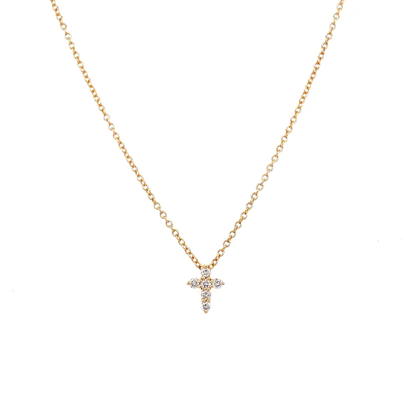 tiny gold huggie hoops 18K Yellow Gold Diamond Mini Cross