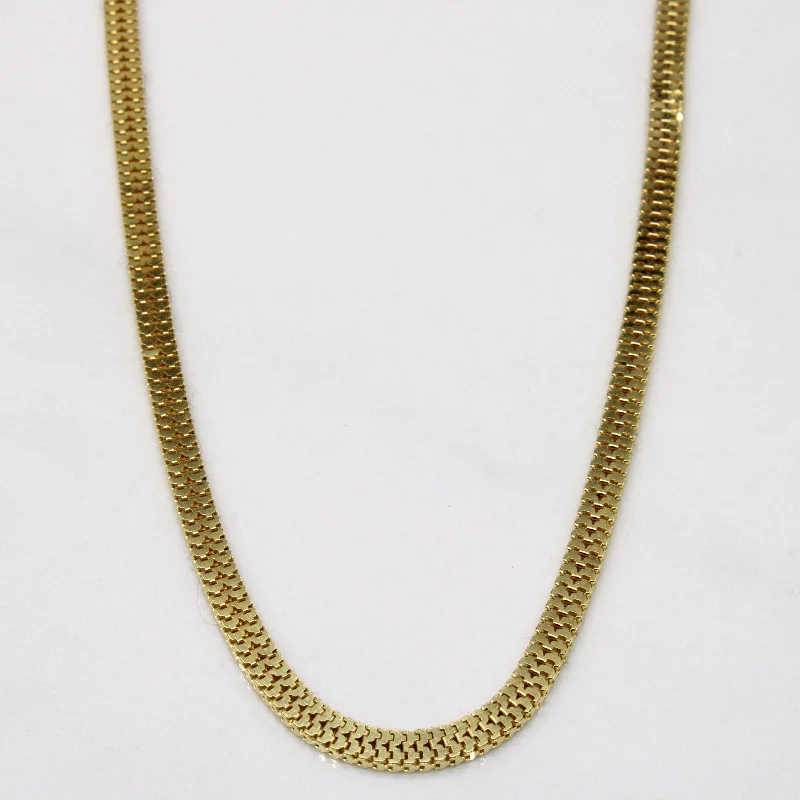 minimalist chain anklet gold 18k Yellow Gold Flat Link Chain | 19" |