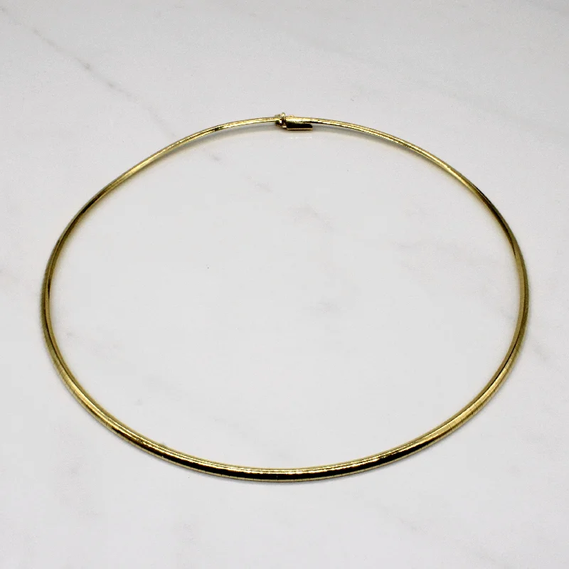 hammered sterling silver band 18k Yellow Gold Necklace | 16" |