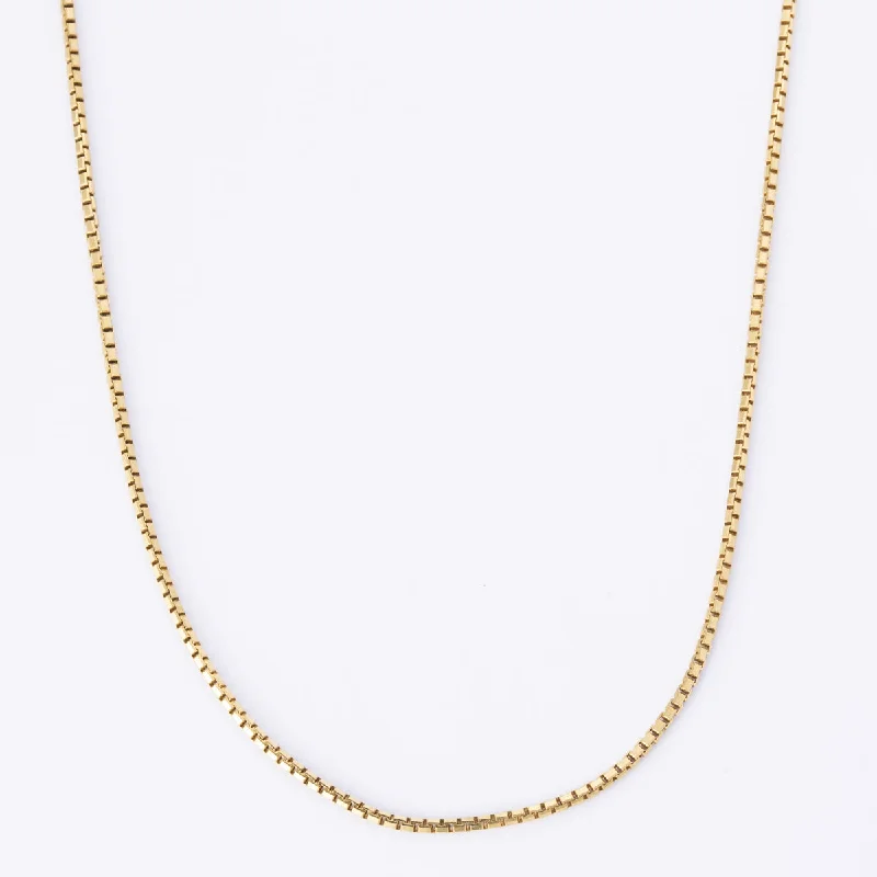 minimal gold ring stack 18k Yellow Gold Box Link Chain | 23"