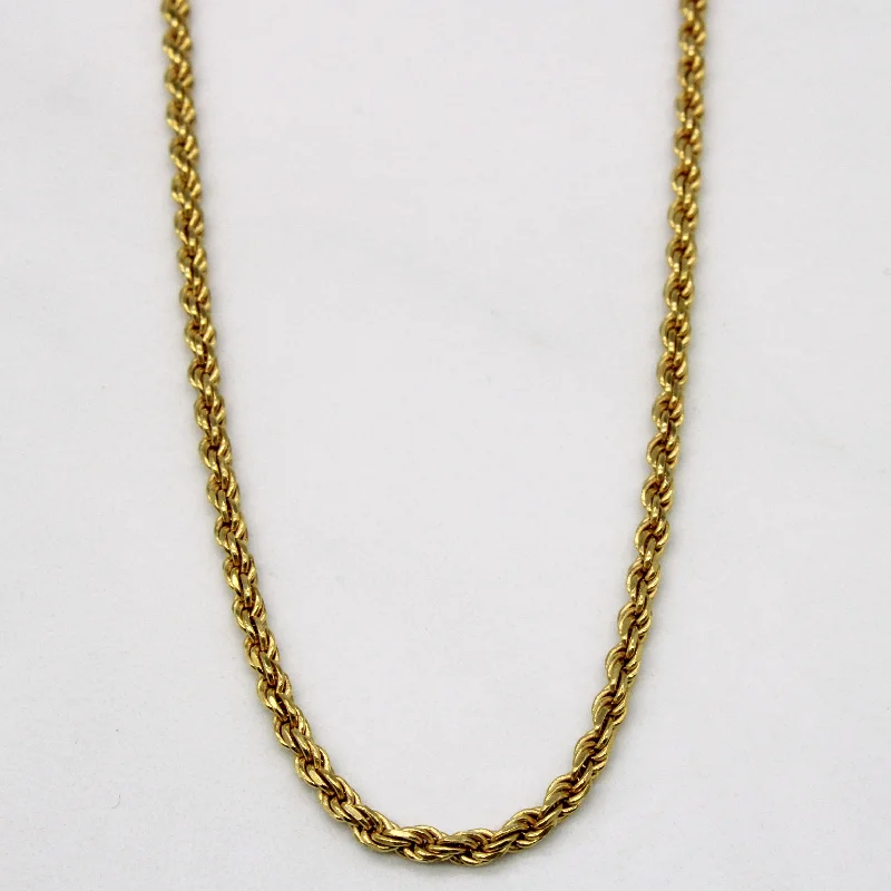 crystal-studded gold ring 18k Yellow Gold Rope Chain | 16" |