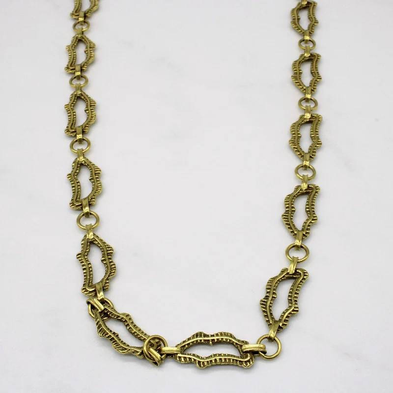 simple crescent moon ring 18k Yellow Gold Unique Link Necklace | 27" |