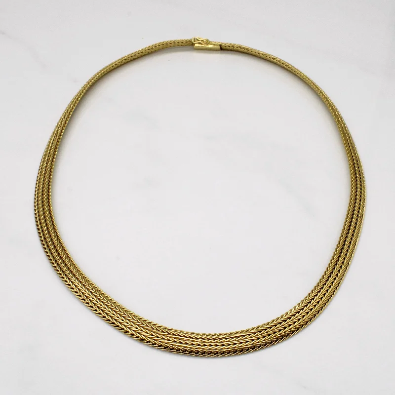 diamond halo pendant necklace 18k Yellow Gold Woven Link Chain | 17" |