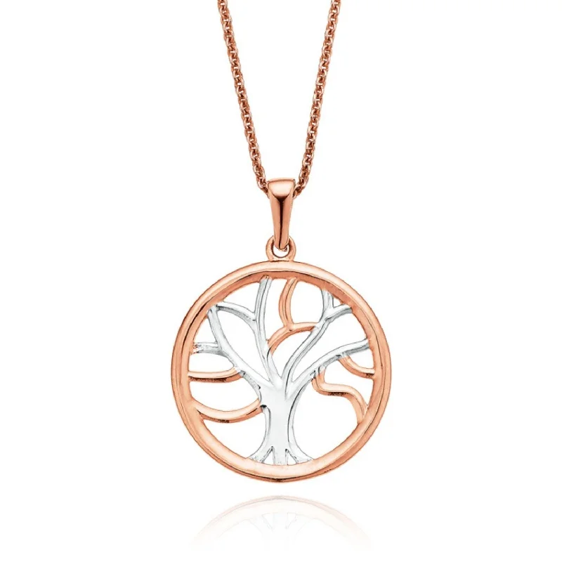 minimalist clover charm bracelet 9ct Rose Gold Tree of Life Rhodium Plated Pendant minimalist clover charm bracelet 9ct Rose Gold Tree of Life Rhodium Plated Pendant