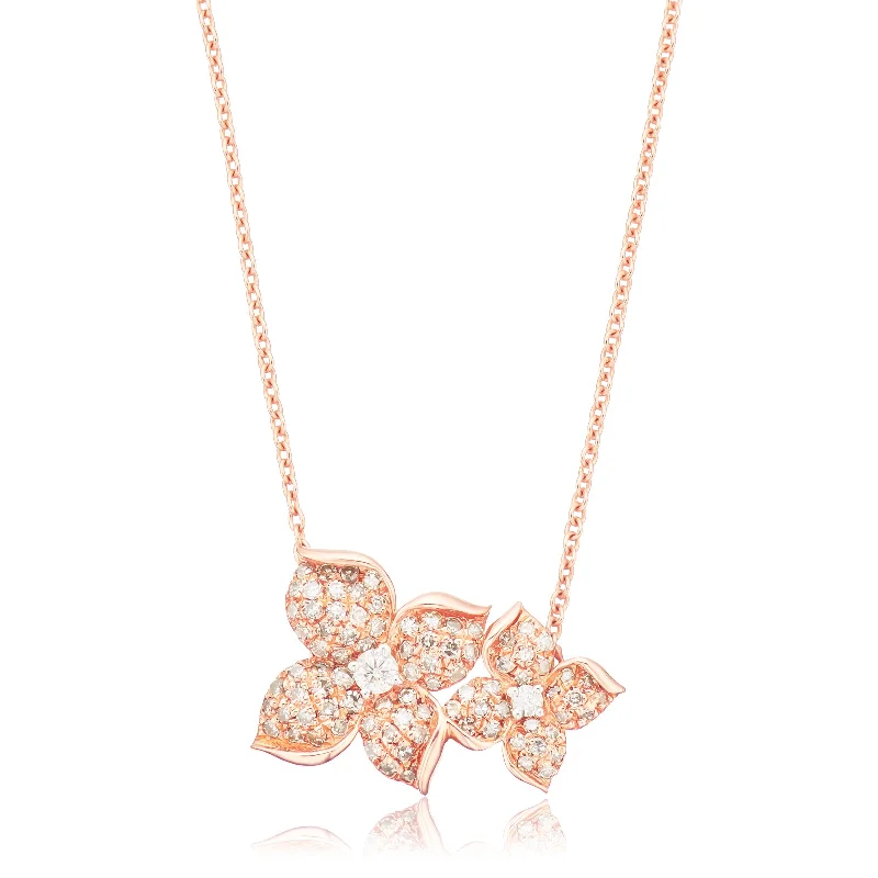 personalized initial ring stackable 10ct Rose Gold Round Brilliant Cut 0.40 Carat tw Diamond Flower Pendant including Chain personalized initial ring stackable 10ct Rose Gold Round Brilliant Cut 0.40 Carat tw Diamond Flower Pendant including Chain