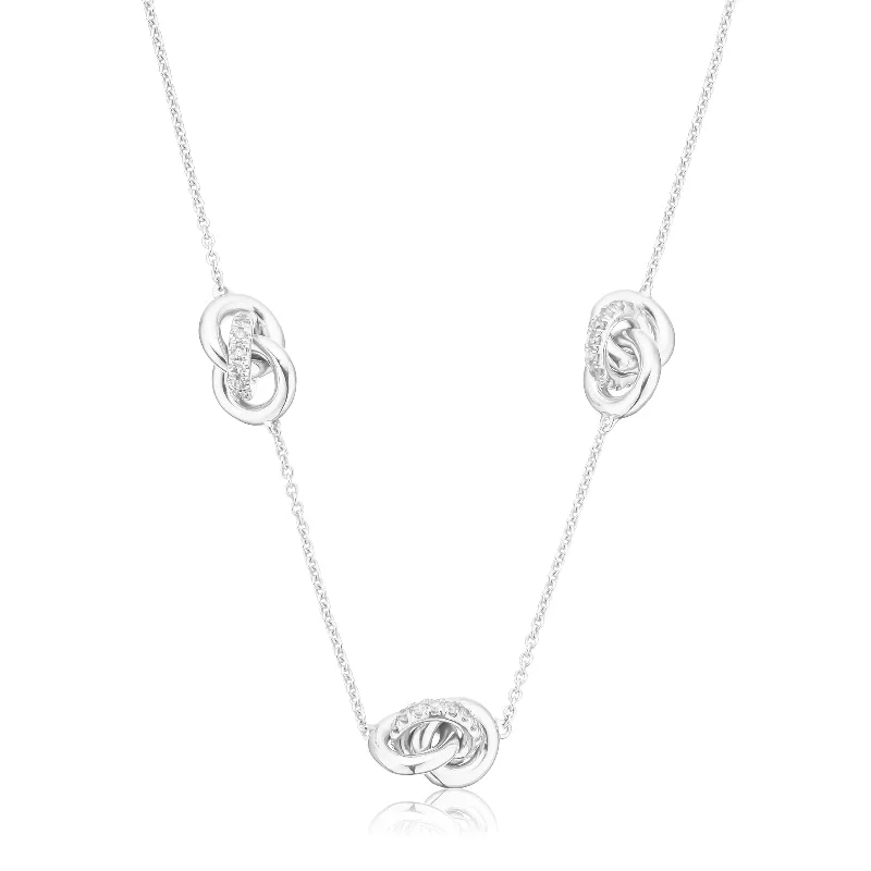 bold statement ring chunky 10ct White Gold Round Brilliant Cut 0.33 Carat tw Diamond Knot Pendant including Chain bold statement ring chunky 10ct White Gold Round Brilliant Cut 0.33 Carat tw Diamond Knot Pendant including Chain